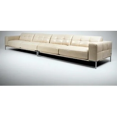 Contemporary 4-Seat Sofa with Metal Legs